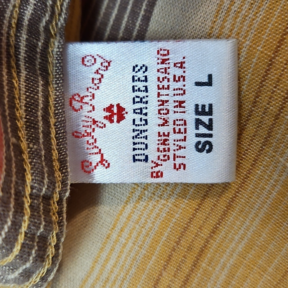 Lucky Brand Short Sleeve Button Up Shirt Linen Blend StripesMen's Large - Picture 4 of 15